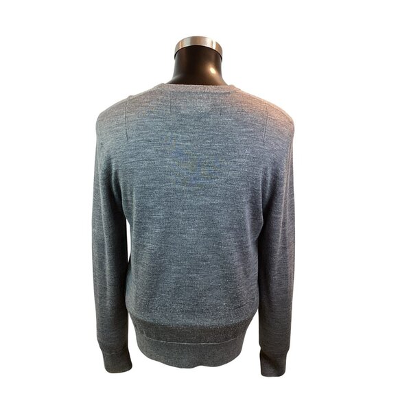 Allsaints Merino Wool Crewneck Sweater Mens Large Gray RWS Certified - Picture 4 of 12